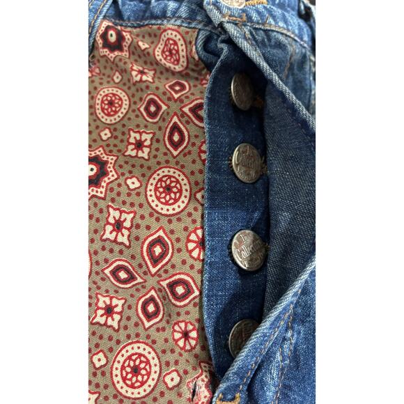 Dr Collectors Free People Patched Button Fly Denim Jeans Womens Small Bohemian - Picture 5 of 15